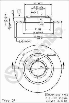 Bremsscheibe BREMBO 08.3955.10