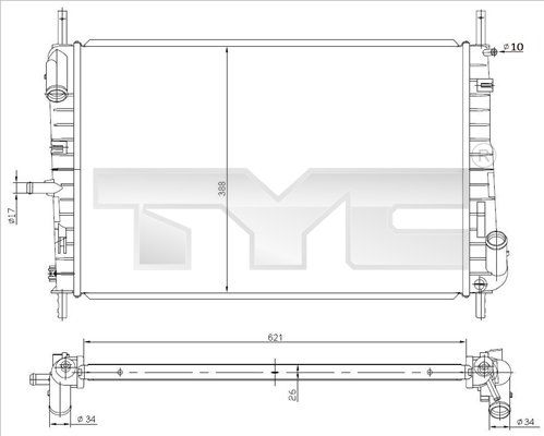 Kühler, Motorkühlung TYC 710-0047