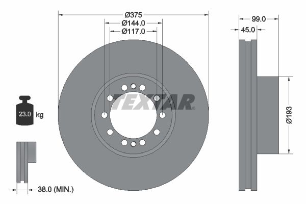 Bremsscheibe TEXTAR 93142700