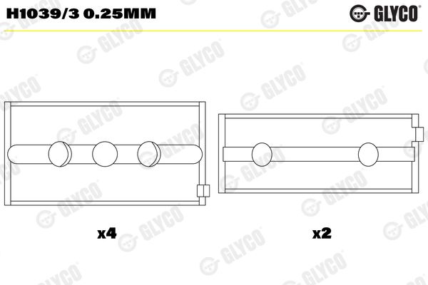 Kurbelwellenlager GLYCO H1039/30.25MM