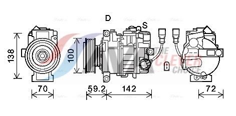 Kompressor, Klimaanlage AVA QUALITY COOLING VNK385