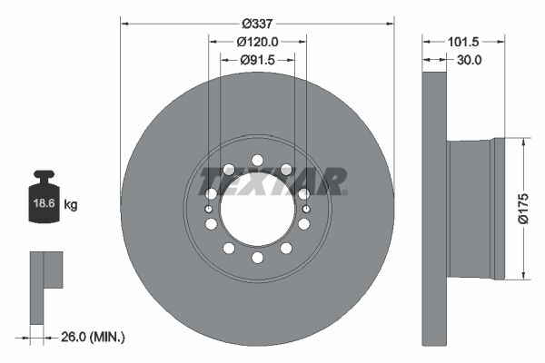 Bremsscheibe TEXTAR 93308600