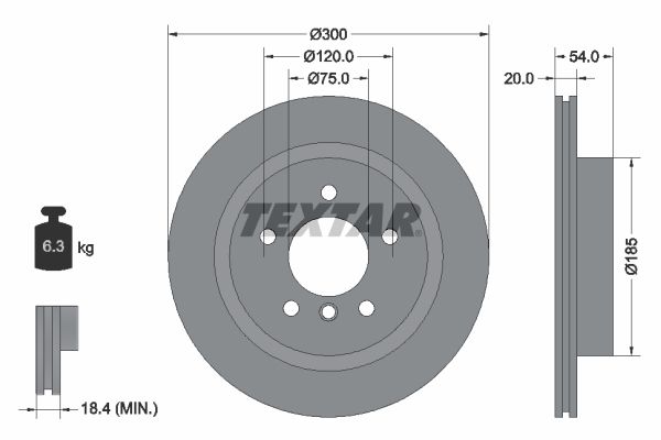 Bremsscheibe TEXTAR 92196605