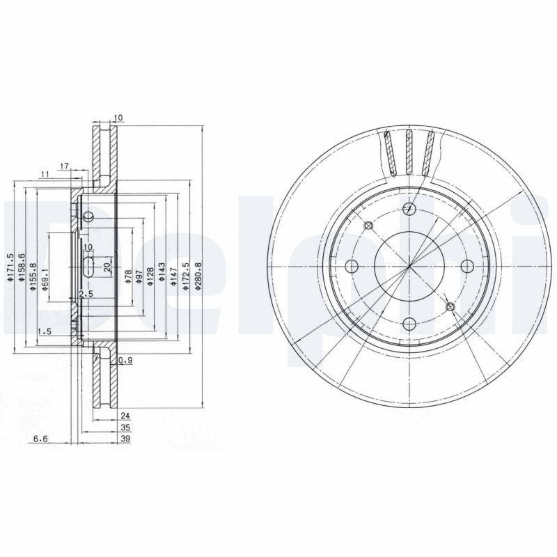 Bremsscheibe DELPHI BG3501C