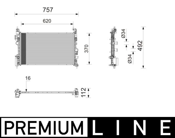 Kühler, Motorkühlung MAHLE CR2828000P