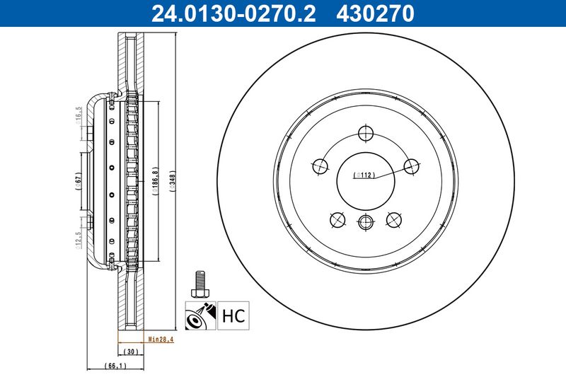 Bremsscheibe ATE 24.0130-0270.2