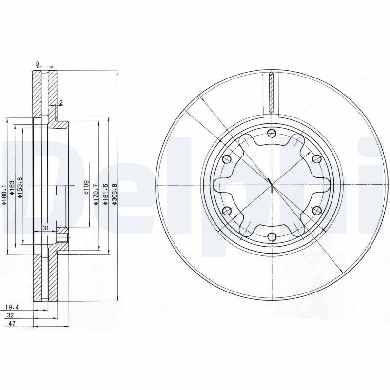 Bremsscheibe DELPHI BG3817