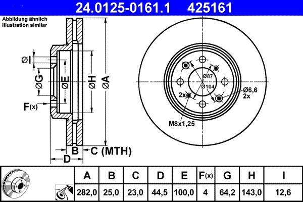 Bremsscheibe ATE 24.0125-0161.1