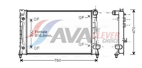Kühler, Motorkühlung AVA QUALITY COOLING AIA2158