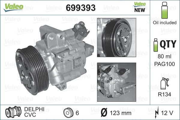 Kompressor, Klimaanlage VALEO 699393