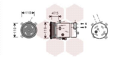 Kompressor, Klimaanlage VAN WEZEL 3700K277