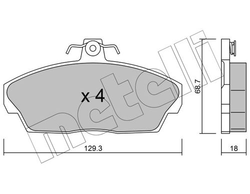 Bremsbelagsatz, Scheibenbremse METELLI 22-0174-1