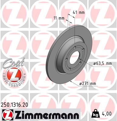 Bremsscheibe ZIMMERMANN 250.1316.20