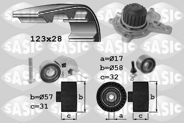 Wasserpumpe + Zahnriemensatz SASIC 3906039