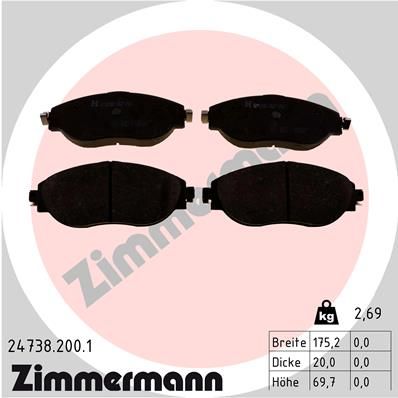 Bremsbelagsatz Bremsbeläge ZIMMERMANN 24738.200.1