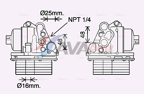 Ölkühler, Motoröl AVA QUALITY COOLING PE3400H