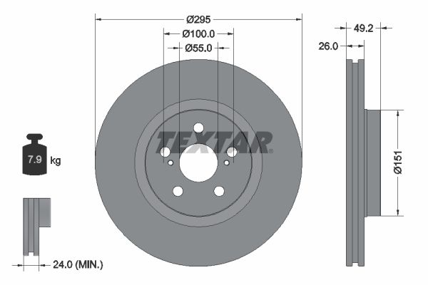 Bremsscheibe TEXTAR 92135603