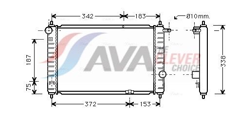 Kühler, Motorkühlung AVA QUALITY COOLING DWA2007