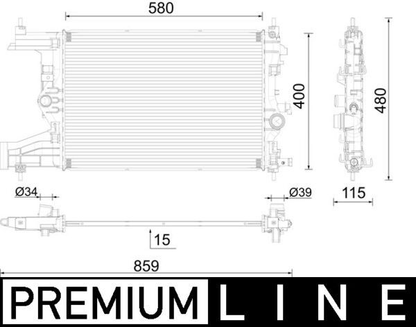 Kühler, Motorkühlung MAHLE CR2595000P