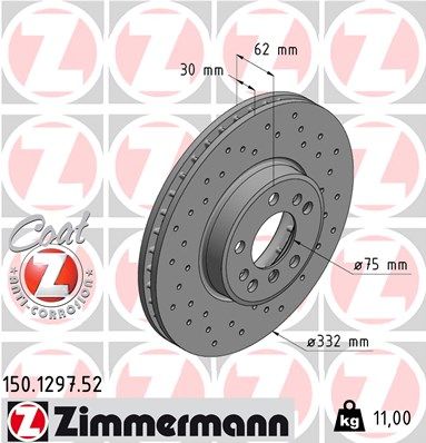 Bremsscheibe ZIMMERMANN 150.1297.52