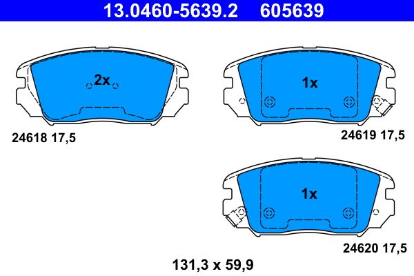 Bremsbelagsatz, Scheibenbremse ATE 13.0460-5639.2