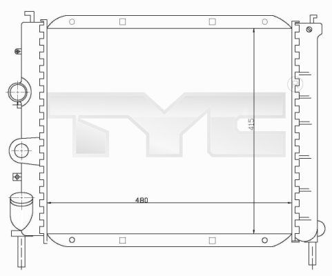 Kühler, Motorkühlung TYC 728-0008-R