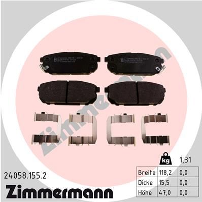 Bremsbelagsatz Bremsbeläge ZIMMERMANN 24058.155.2