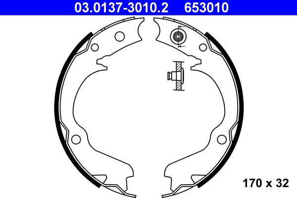 Bremsbackensatz, Feststellbremse ATE 03.0137-3010.2