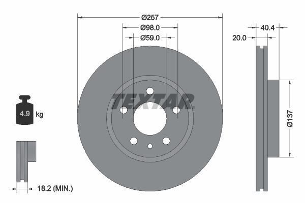 Bremsscheibe TEXTAR 92083100