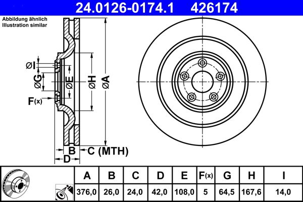 Bremsscheibe ATE 24.0126-0174.1