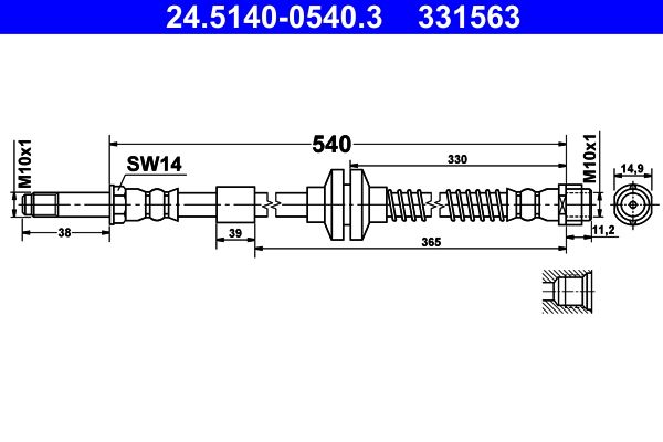 Bremsschlauch ATE 24.5140-0540.3