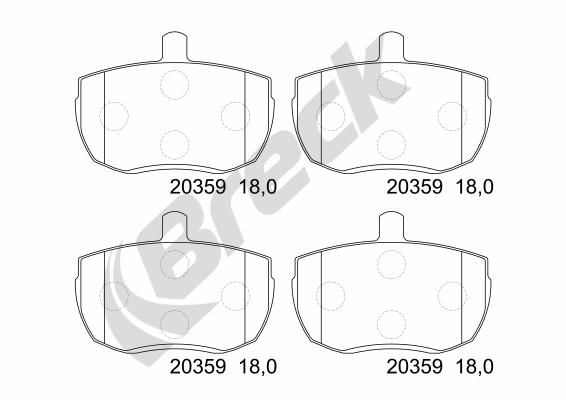 Bremsbelagsatz, Scheibenbremse BRECK 20359 00 701 00