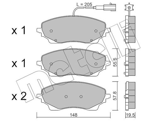 Bremsbelagsatz, Scheibenbremse METELLI 22-1379-0