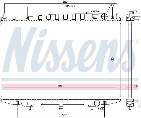 Kühler, Motorkühlung NISSENS 68749