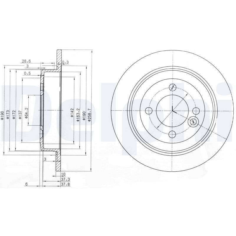 Bremsscheibe DELPHI BG3662C