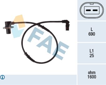 Sensor, Raddrehzahl FAE 78074