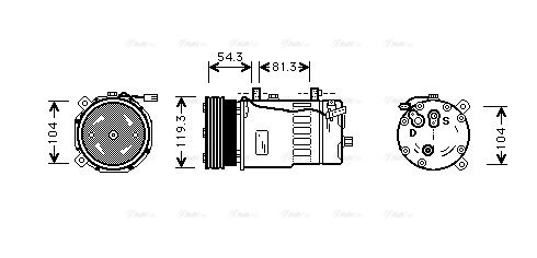 Kompressor, Klimaanlage AVA QUALITY COOLING vnak280