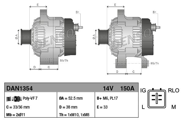 Generator DENSO DAN1354