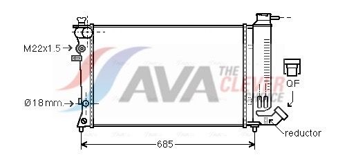 Kühler, Motorkühlung AVA QUALITY COOLING PE2140
