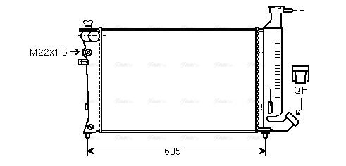 Kühler, Motorkühlung AVA QUALITY COOLING pea2148