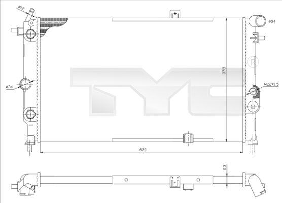 Kühler, Motorkühlung TYC 725-0001-r