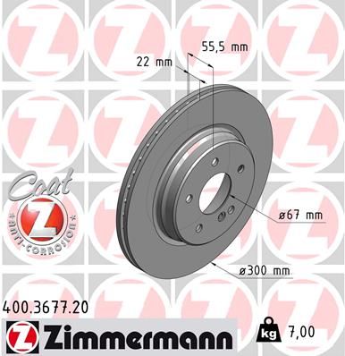 Bremsscheibe ZIMMERMANN 400.3677.20
