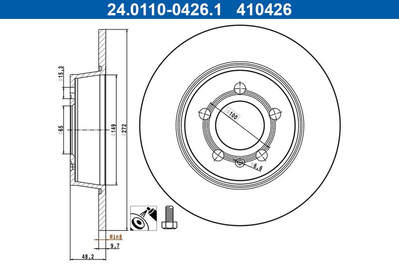 Bremsscheibe ATE 24.0110-0426.1