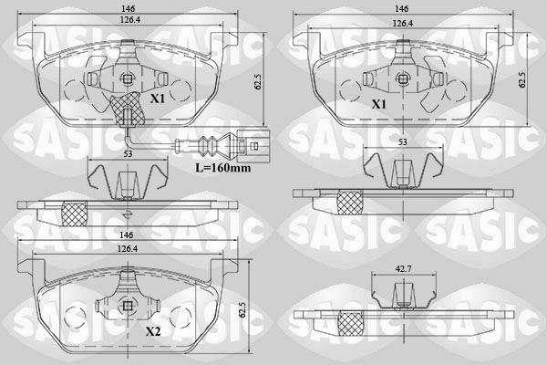 Bremsbelagsatz, Scheibenbremse SASIC 6216164