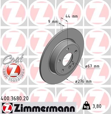 Bremsscheibe ZIMMERMANN 400.3680.20
