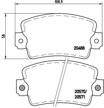 Bremsbelagsatz, Scheibenbremse BREMBO P 68 007