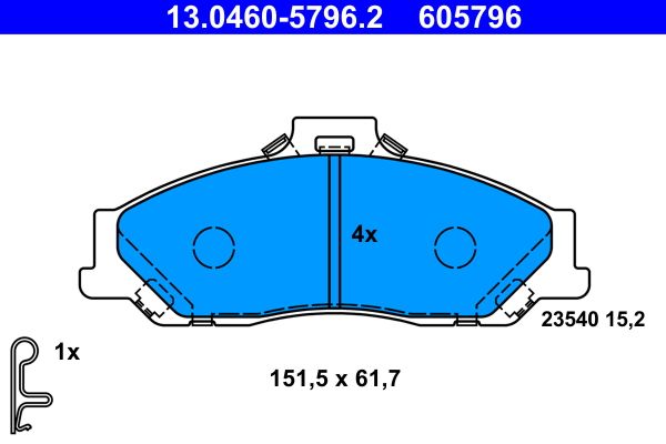 Bremsbelagsatz, Scheibenbremse ATE 13.0460-5796.2