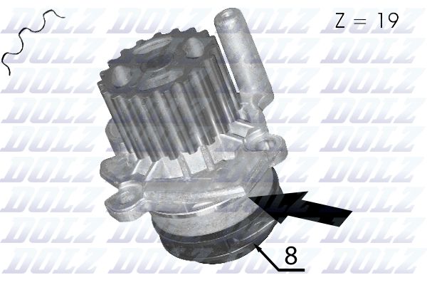 Wasserpumpe, Motorkühlung DOLZ A204