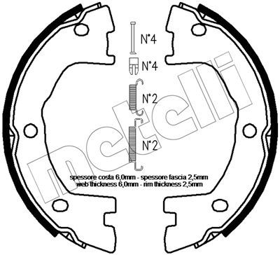 Bremsbackensatz, Feststellbremse METELLI 53-0097K