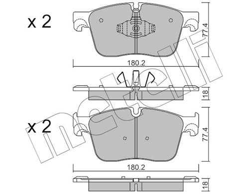 Bremsbelagsatz, Scheibenbremse METELLI 22-1124-0